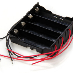 4 Slot Button Battery Holder Protection Box for 18650  -  BLACK