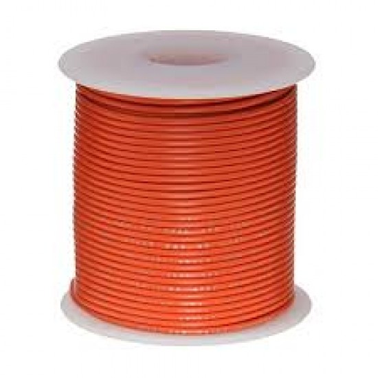 20 AWG Stranded Hook Up Wire- Orange- 1 Meter