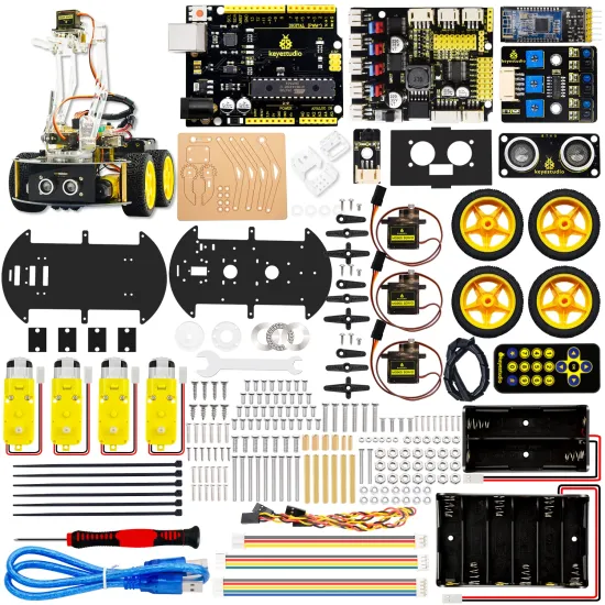 Nerokas Experimental Learners Kit (NEL-KIT) –  3-in-1 4WD Mechanical Robotic Arm Smart Car Kit – Robotics & Mechanical Engineering