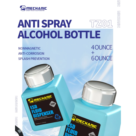 MECHANIC Alcohol Plastic Liquid, Antistatic, Splash-proof ESD Fluid Dispenser 180ml