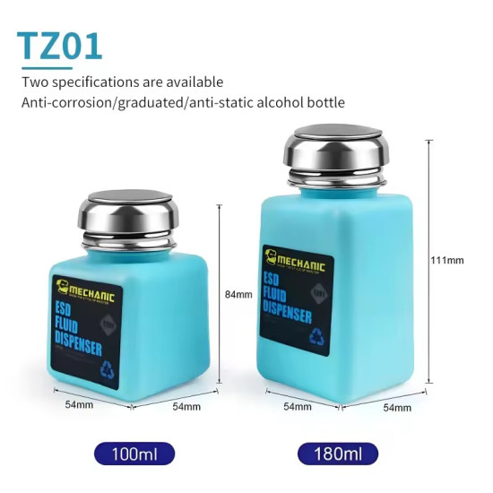 MECHANIC Alcohol Plastic Liquid, Antistatic, Splash-proof ESD Fluid Dispenser 180ml