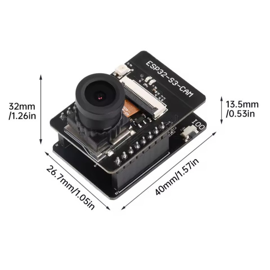 ESP32-S3-CAM Wi-Fi Bluetooth - Onboard ESP32-S3-1 N16R8 Module With OV3660 Camera & MICRO USB Development Programming Board 