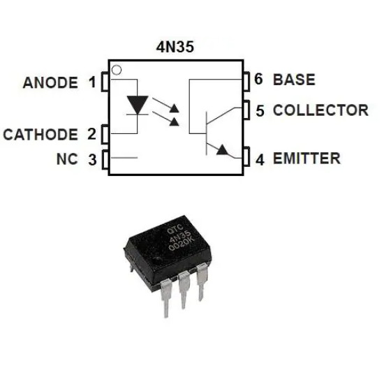 4N35 - 6-Pin General Purpose Phototransistor Optocouplers