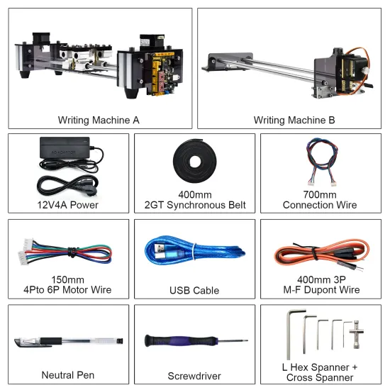 Nerokas Experimental Learners Kit (NEL KIT) – XY Plotter Writing & Drawing Machine Kit – Creative Art & Engineering