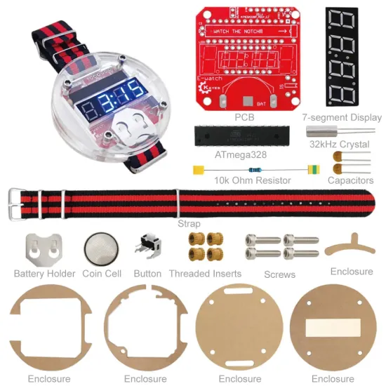 Nerokas Experimental Learners Kit (NEL-KIT) – Arduino DIY Smart Watch Kit – Wearable Electronics & Soldering