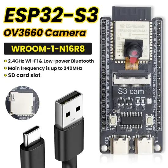 Nerokas Experimental Learners Kit (NEL KIT) – ESP32 CAM-S3 WROOM-1-N16R8 AI Vision Camera Module Kit – Computer Vision Innovator