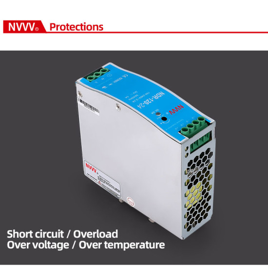 NDR 120W 24V Din Rail-Mounted switching power supply Features 24v 5A
