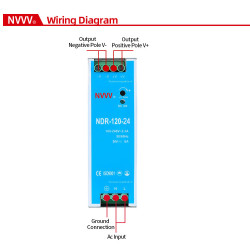 NDR 120W 24V Din Rail-Mounted switching power supply Features 24v 5A