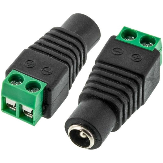 DC Power adapter - 2.1mm Jack/Plug to screw terminal block Male-Female Pair
