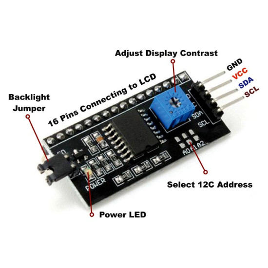 Serial I2C LCD Display Adapter