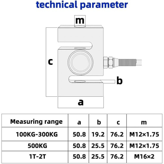 S Type Weighing Sensor Load Cell 100kg with Display