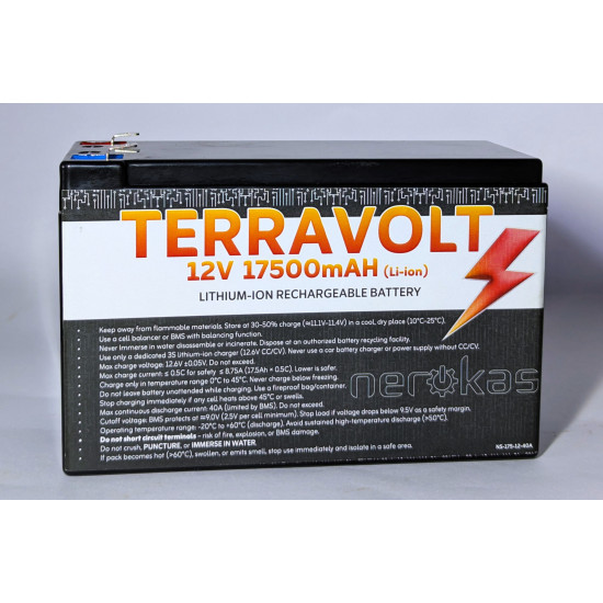 TERRAVOLT™  - 12V 17500mAH (17.5AH) HIGH PERFORMANCE LITHIUM ION BATTERY (CHARGER INCLUDED)