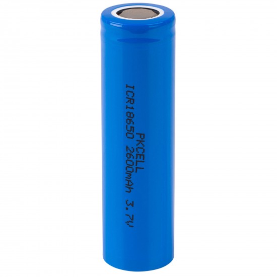 Lithium Ion Cylindrical Battery 3.7V - 18650 Cell 2600mAh Unprotected