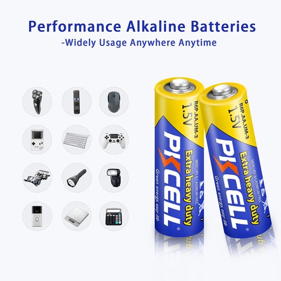 AA Batteries 1.5V R6P UM3 Heavy Duty Batteries,4PC