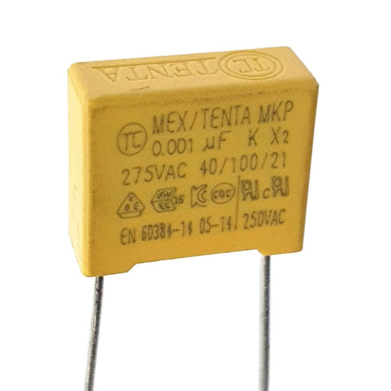 Safety Capacitor X2 0.001uF 275V P10 Safety Capacitor X2 0.001uF 275V P10