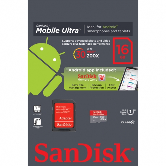 SanDisk Ultra 16Gb MicroSD Card