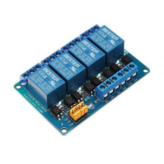 4-Channel 12V Relay Module With Opto Isolated Input
