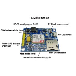 SIM868 GSM GPRS GPS BT Breakout Board