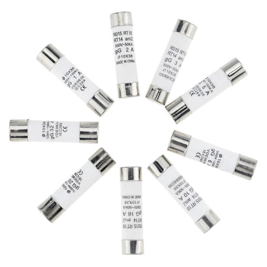 Fuse 20A 10x38mm Ceramic Cartridge 500V 50kA Fuse 20A 10x38mm Ceramic Cartridge 500V 50kA