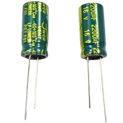 2200uF 16V Radial Aluminum Electrolytic Capacitor