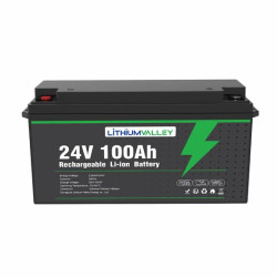 24V 100Ah LiFePO4 Battery Pack with Built-In BMS and Bluetooth