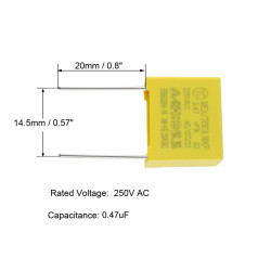 Safety Capacitor X2 0.47uF 275V P15