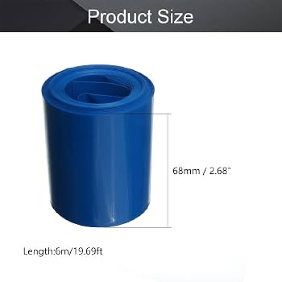 PVC Heat Shrink Wrap for 18650 Batteries - 68mm Width 1 meter long PVC Heat Shrink Wrap for 18650 Batteries - 68mm Width 1 meter long