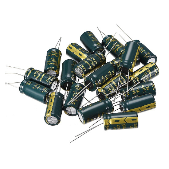 2200uF 16V Radial Aluminum Electrolytic Capacitor