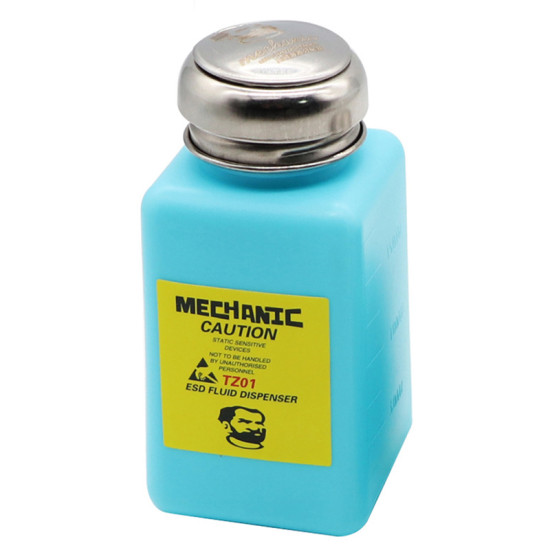 MECHANIC Alcohol Plastic Liquid, Antistatic, Splash-proof ESD Fluid Dispenser 180ml MECHANIC Alcohol Plastic Liquid, Antistatic, Splash-proof ESD Fluid Dispenser 180ml