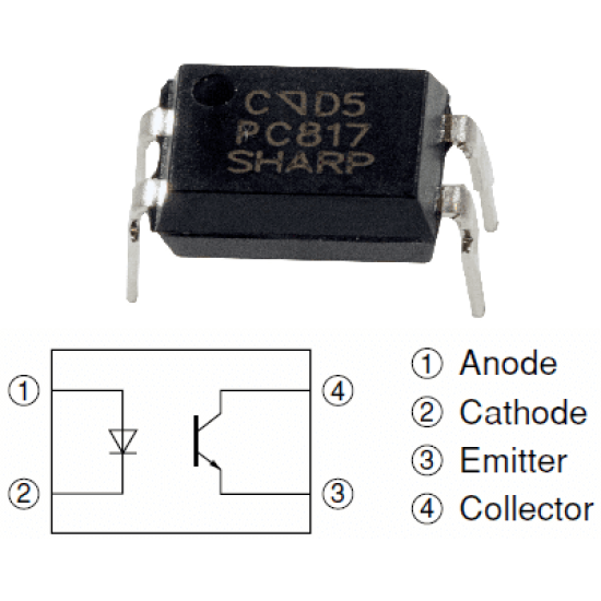 PC817 – Optoisolator / Optocoupler, DIP4