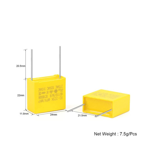 Safety Capacitor X2 0.68uF 275V P15 Safety Capacitor X2 0.68uF 275V P15