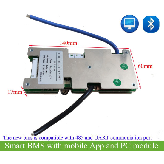 Smart BMS Li-ion 7S 24V 50A with Bluetooth