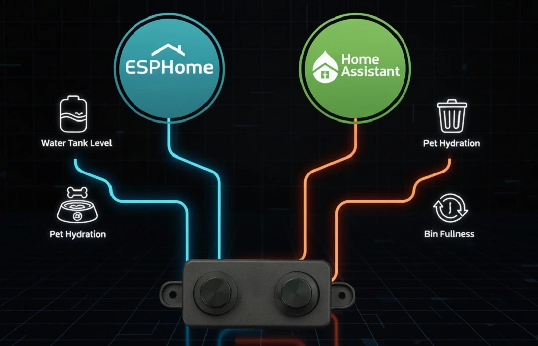 A02YYUW Waterproof Ultrasonic Sensor compatible with ESPHome & HomeAssistant